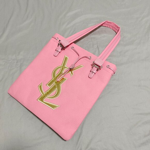 Yves Saint Laurent Pink Canvas Bag - Picture 2 of 6